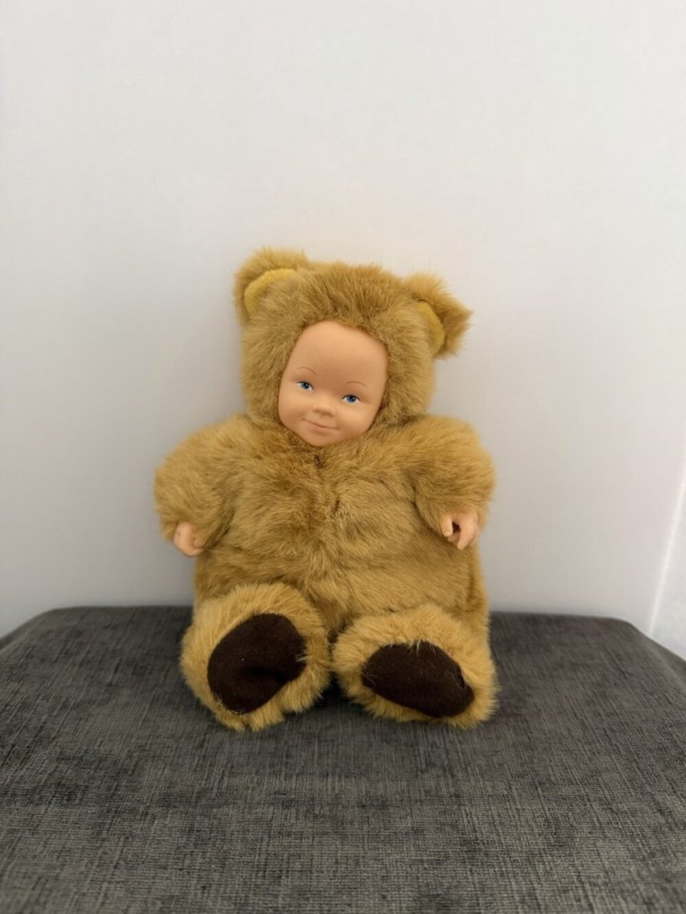Anne Geddes Baby Bear Plush - Vintage Baby Face Bear Stuffed Animal